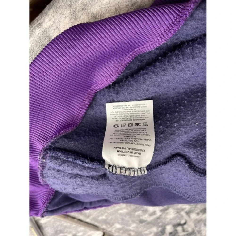 Nike Sherpa Fleece Jacket Child Small Purple Full Zip Hoodie‎ Warm Winter Coat